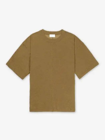 Crew Neck Cotton Short Sleeve T-Shirt Brown - SAINT LAURENT - BALAAN 2