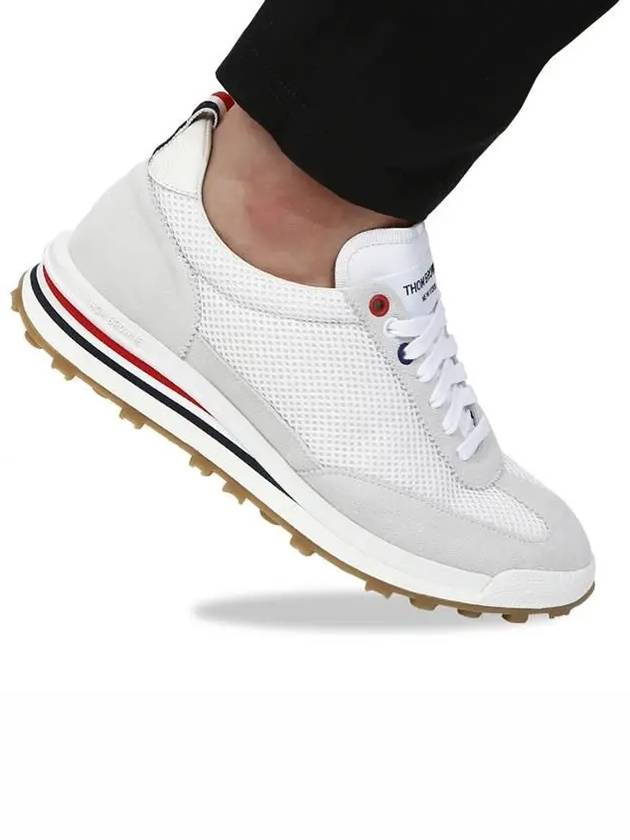 Fine Kid Suede Tech Runner White - THOM BROWNE - BALAAN 2