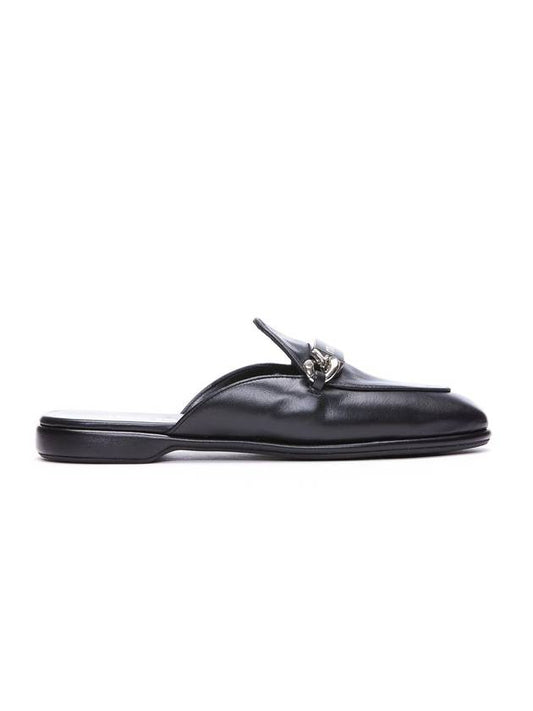 Logo Leather Bloafers Black - MIU MIU - BALAAN 1