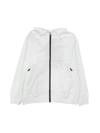 Garment Dyeing Cotton Jersey Zip-Up Hoodie White - STONE ISLAND - BALAAN 2