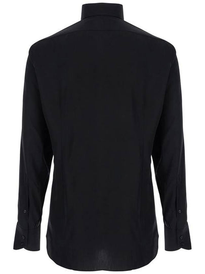 Black Shirt With Classic Collar In Tech Fabric Man - TOM FORD - BALAAN 2