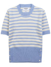striped jersey stitch short sleeve knit FKA413A Y8007 475 - THOM BROWNE - BALAAN 11