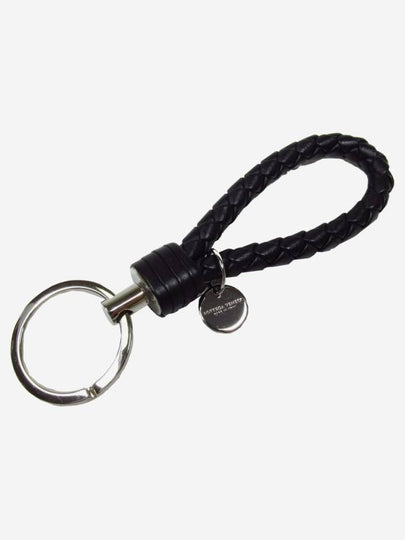 Intrecciato Leather Key Holder Black - BOTTEGA VENETA - BALAAN 2