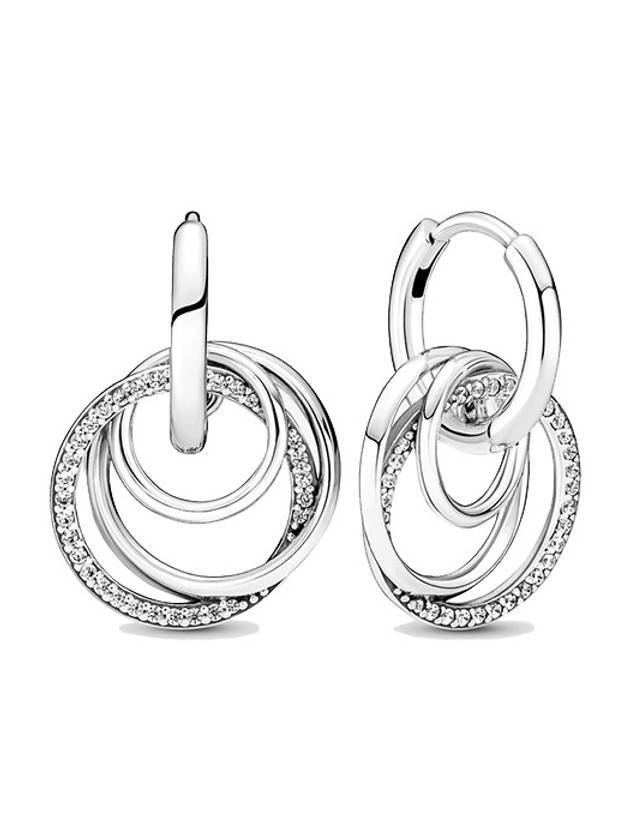 Family Always Encircled Hoop Earrings Silver - PANDORA - BALAAN 1