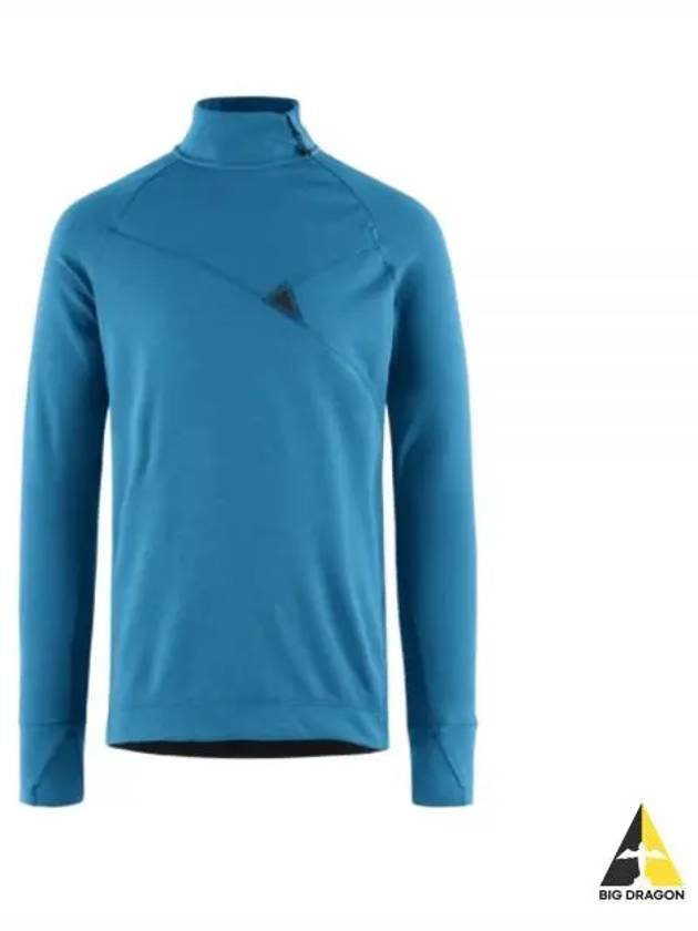 Njorun Crew Zip Long Sleeve T-Shirt Blue Sapphire - KLATTERMUSEN - BALAAN 2