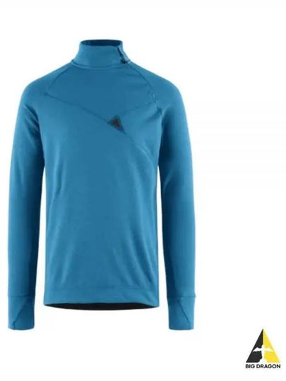 Njorun Crew Zip Long Sleeve T-Shirt Blue Sapphire - KLATTERMUSEN - BALAAN 2