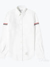 Oxford Striped Grosgrain Armband Classic Long Sleeve Shirt White - THOM BROWNE - BALAAN 2