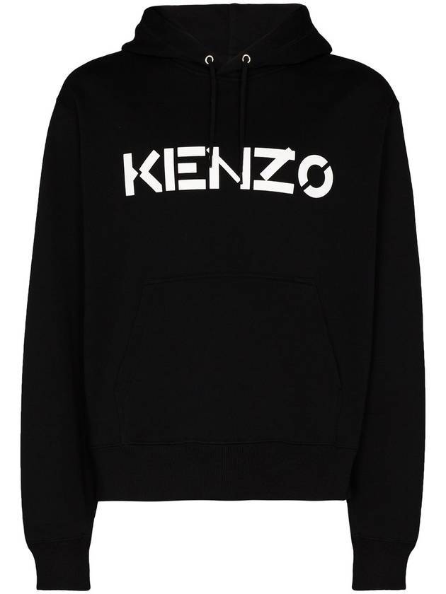 Logo Print Hoodie Black - KENZO - BALAAN 1