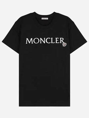 8C00011 89AIJ 999 Women s Logo Patch Short Sleeve T Shirt Black 1063469 - MONCLER - BALAAN 1