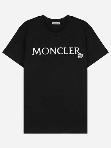 8C00011 89AIJ 999 Women s Logo Patch Short Sleeve T Shirt Black 1063479 - MONCLER - BALAAN 1