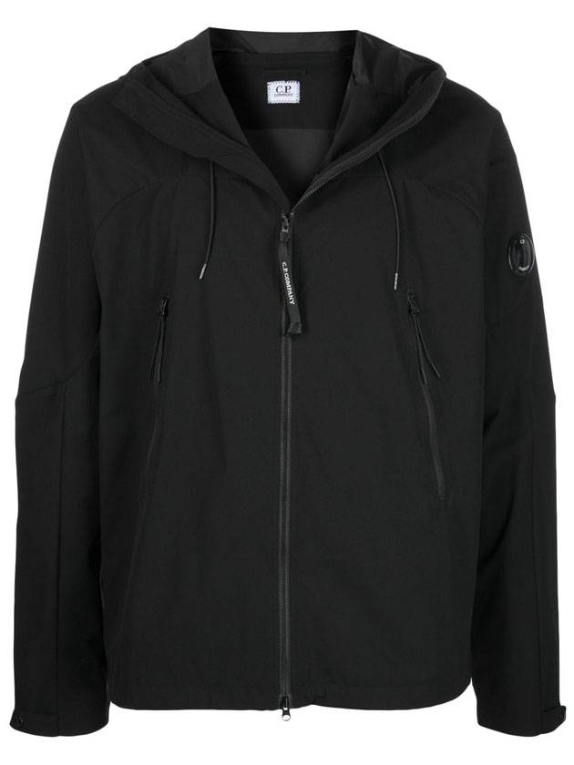 Men's Protech Lens Down Hooded Jacket Black - CP COMPANY - BALAAN 1