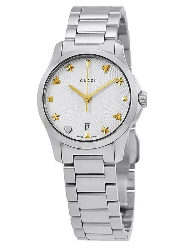 G Timeless Dial Metal Watch Silver - GUCCI - BALAAN 3