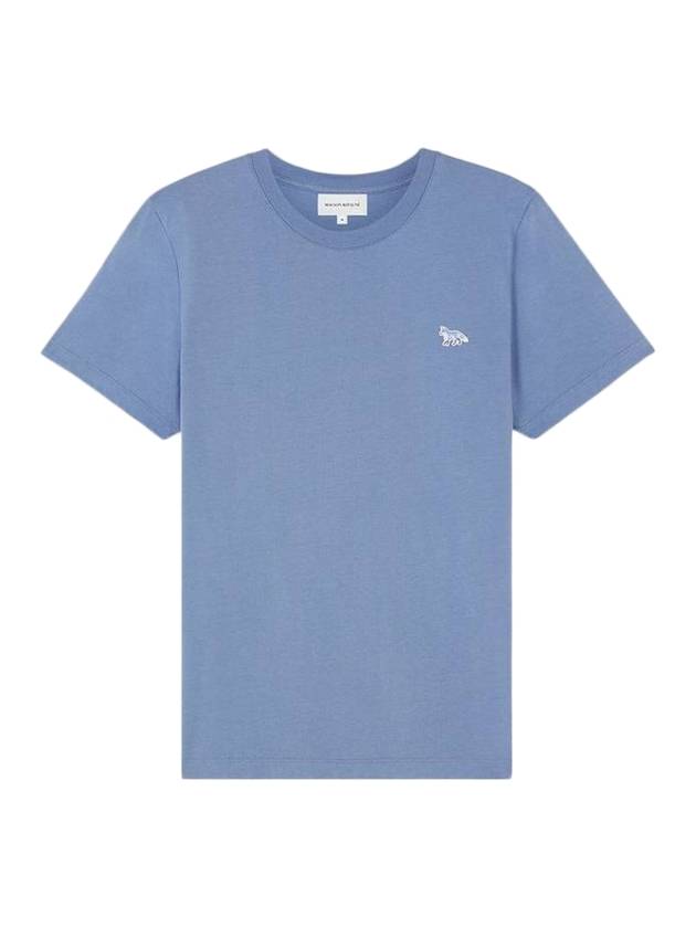 Baby Fox Patch Regular Short Sleeve T-Shirt Hampton Blue - MAISON KITSUNE - BALAAN 1