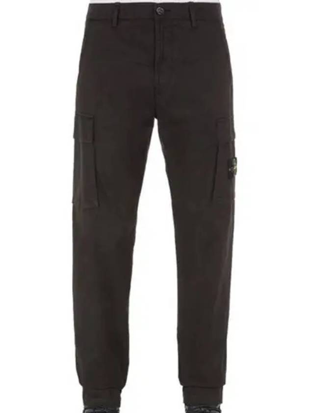 Logo Patch Cargo Cotton Straight Pants Black - STONE ISLAND - BALAAN 2