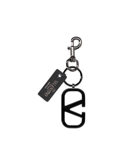 V Logo Signature Key Ring Black - VALENTINO - BALAAN 2