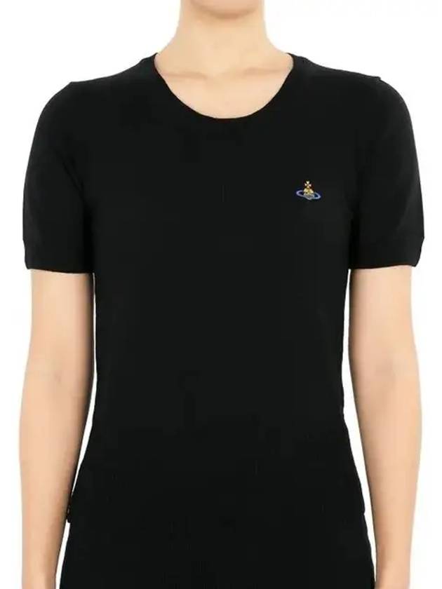 ORB Logo Short Sleeve Knit Top Black - VIVIENNE WESTWOOD - BALAAN 3