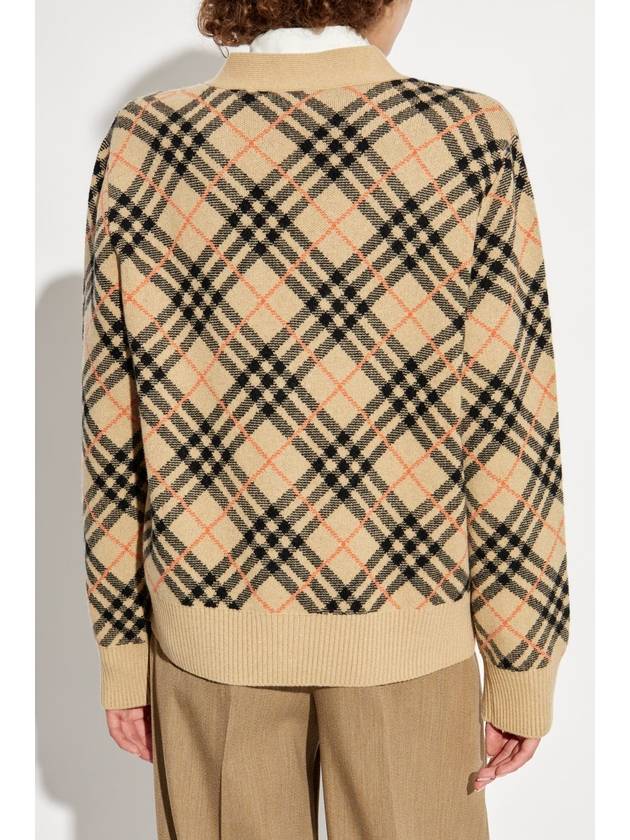 Check Cashmere Cardigan Sand - BURBERRY - BALAAN 5