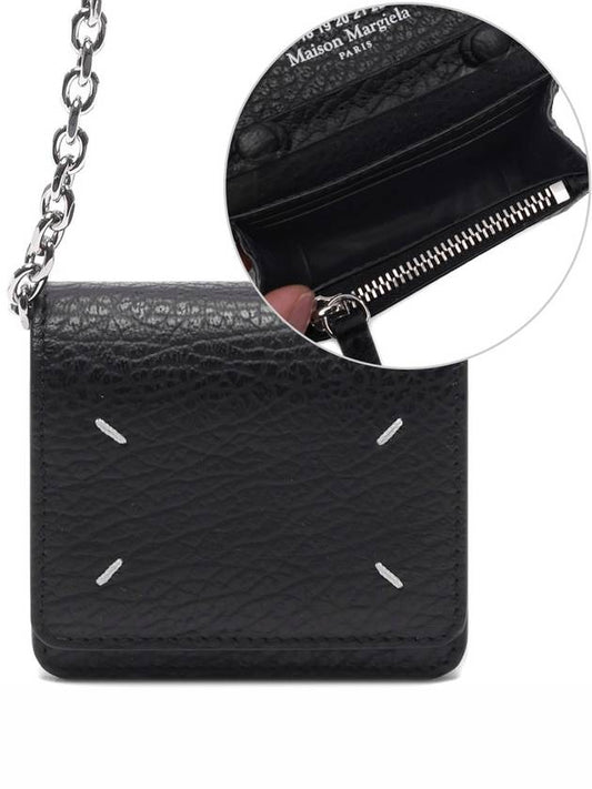 Embroidery Logo Chain Cald Wallet Black - MAISON MARGIELA - BALAAN 2