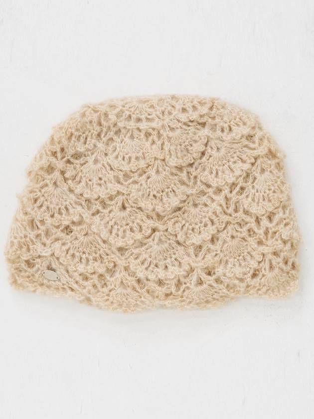 Charlotte Wool Knit Crochet Beanie Beige - SORRY TOO MUCH LOVE - BALAAN 3