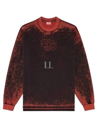 S Baxt Q1 Embossed Oval D Burnout Sweatshirt Red - DIESEL - BALAAN 2