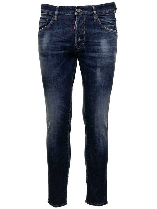 Men's Dark Wash Skater Slim Fit Jeans - DSQUARED2 - BALAAN.