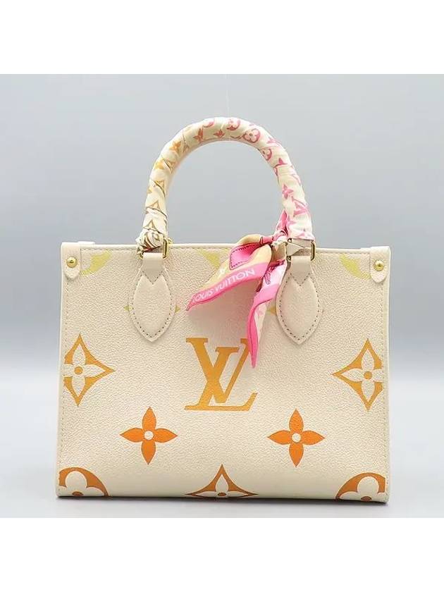 M46513 Cream Orange Multi On the Go PM Tote Bag - LOUIS VUITTON - BALAAN 1