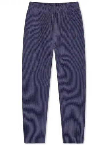 Pleated Tapered Straight Pants Blue - ISSEY MIYAKE - BALAAN 1