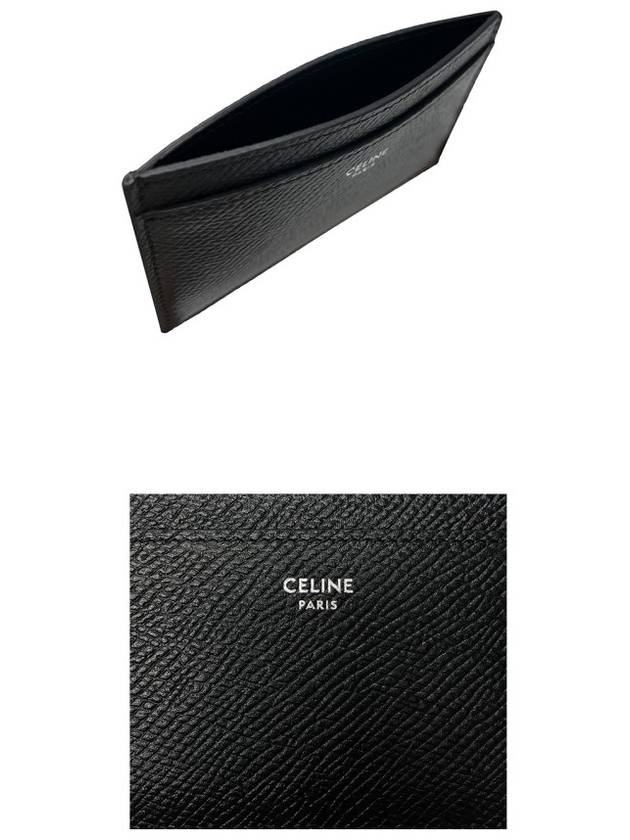 Logo Grain Card Wallet Black - CELINE - BALAAN 6