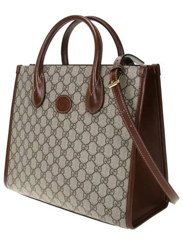 GG Small Tote Bag Beige Ebony - GUCCI - BALAAN 3