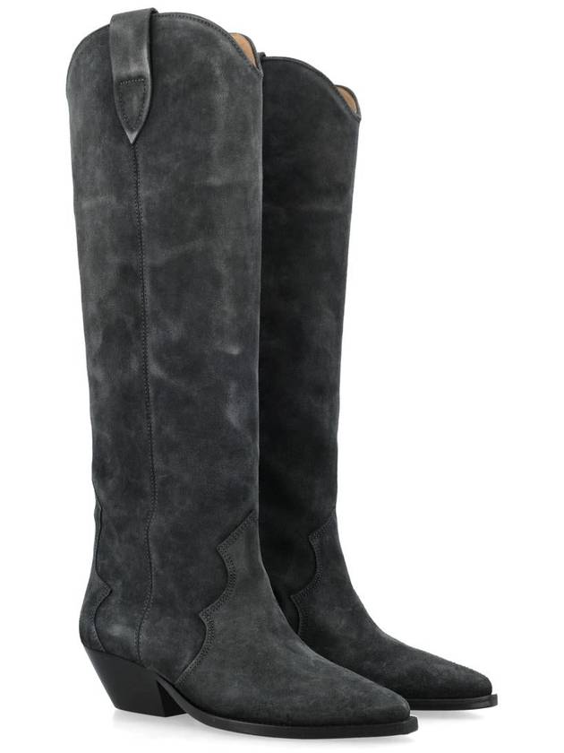 Denvee Suede Long Boots Black - ISABEL MARANT - BALAAN 3