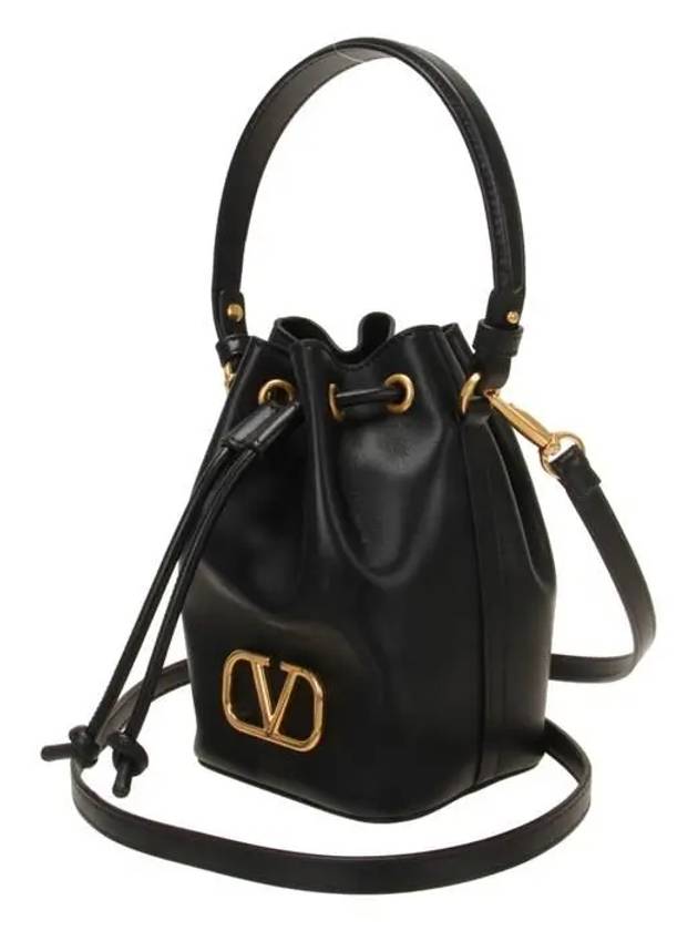 V Logo Bucket Bag Black - VALENTINO - BALAAN 3