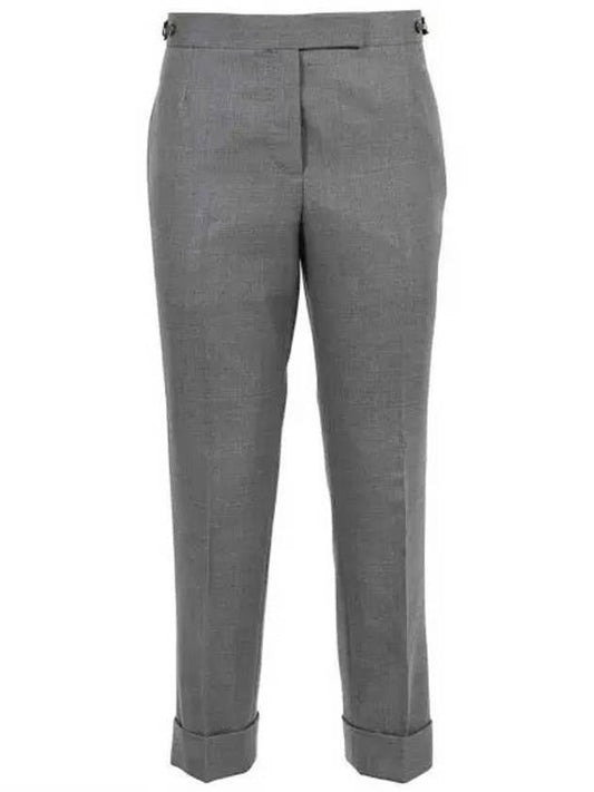 Low Rise Super Twill Wool Skinny Pants Gray - THOM BROWNE - BALAAN 1