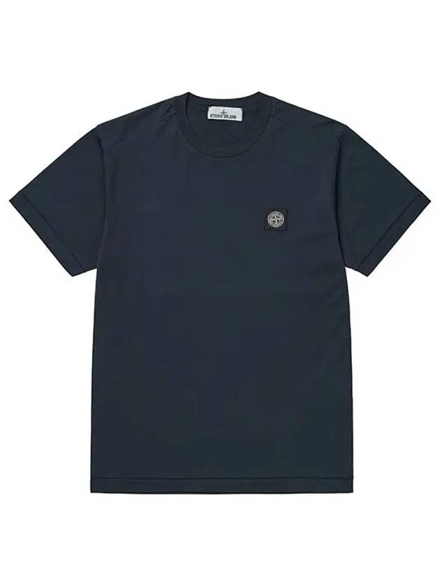 Logo Patch Short Sleeves T-Shirt Navy - STONE ISLAND - BALAAN 3