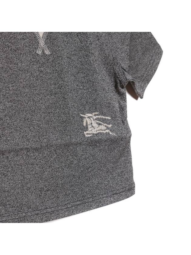 EKD embroidered two tone short sleeve t shirt 8078320 CHARCOAL GRAY MELANGE 24S - BURBERRY - BALAAN 5