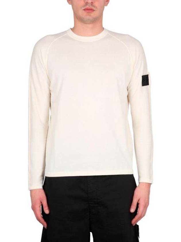 Shadow Project Crewneck Light Cotton Knit Top Ivory - STONE ISLAND - BALAAN 1