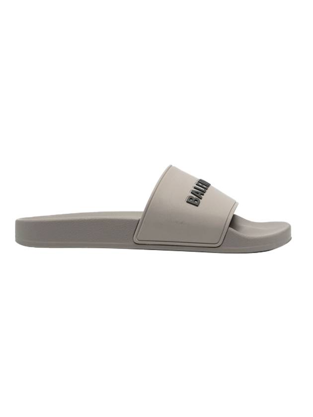 Logo Embossed Rubber Slippers Grey - BALENCIAGA - BALAAN 1