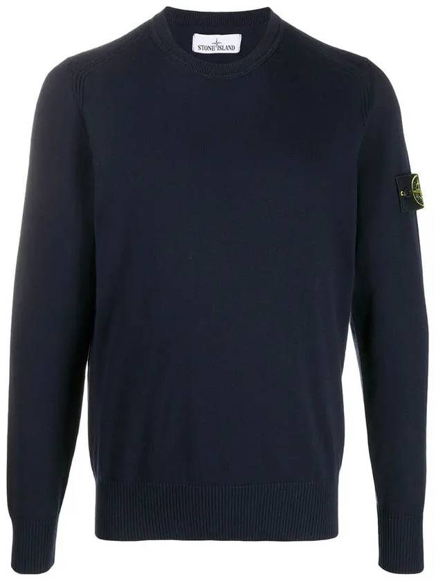 Men's Logo Wappen Knit Top Navy - STONE ISLAND - BALAAN 2