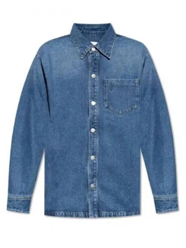 De Coeur Denim Long Sleeve Shirt Blue - AMI - BALAAN 2