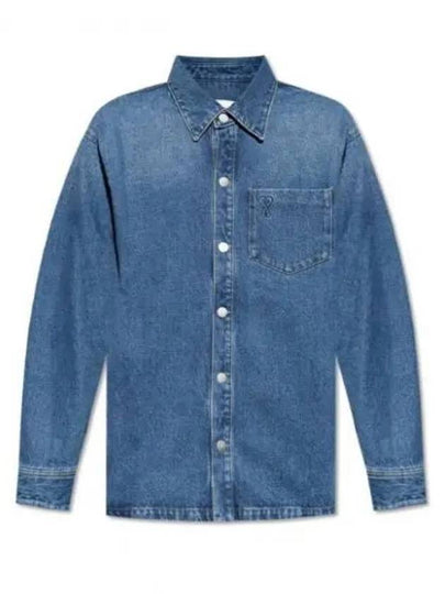 De Coeur Denim Long Sleeve Shirt Blue - AMI - BALAAN 2