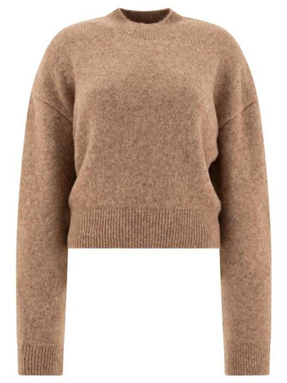 Intarsia Knit Logo Crew Neck Knit Top Beige - JACQUEMUS - BALAAN 2