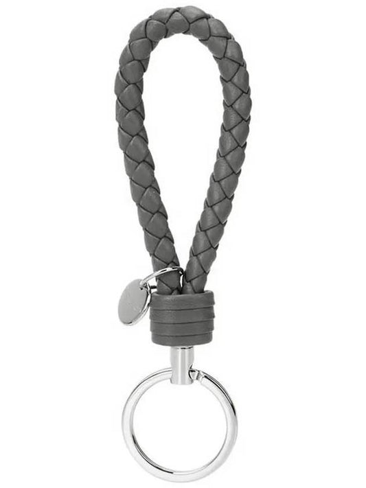 Intrecciato Leather Key Holder Grey - BOTTEGA VENETA - BALAAN 1