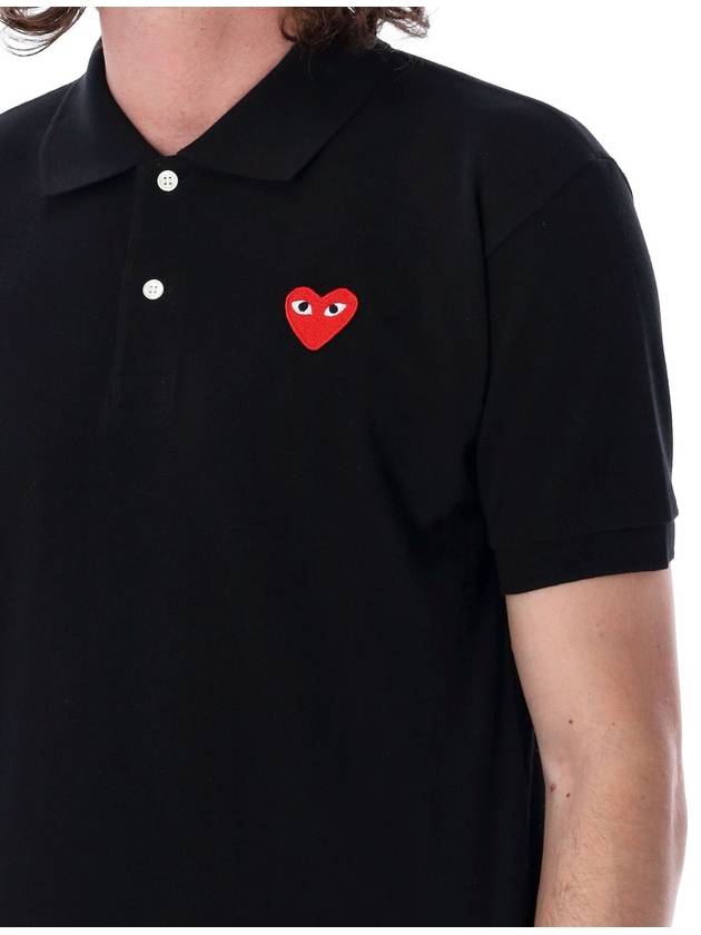 Classic polo shirt with red heart patch - COMME DES GARCONS PLAY - BALAAN 3