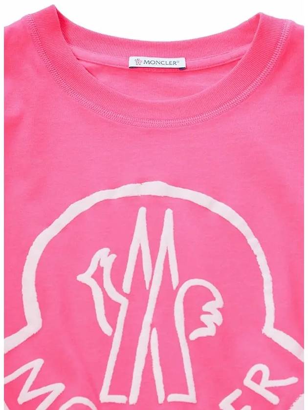 23SS Logo Printing Short TShirt Pink 8C000 09 829FB 546 - MONCLER - BALAAN 4