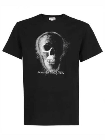 Skull Print Oversized Short Sleeve T Shirt Black 704967 QTZ02 - ALEXANDER MCQUEEN - BALAAN 1