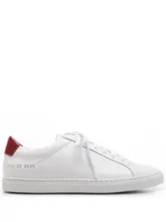 Women's Achilles Retro Red Tab Low Top Sneakers White - COMMON PROJECTS - BALAAN.