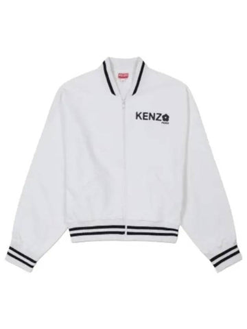 Balk Flower Bomber Jacket White Jumper - KENZO - BALAAN 1