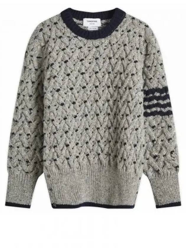 4 Bar Cable Knit Top Grey - THOM BROWNE - BALAAN 2