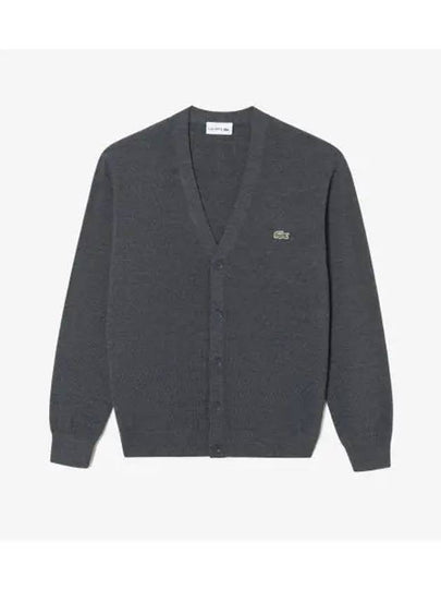 Men s pique tissue cardigan charcoal gray - LACOSTE - BALAAN 1