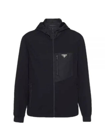 Triangle Logo Pocket Breasted Zip Up Jacket Black - PRADA - BALAAN 2