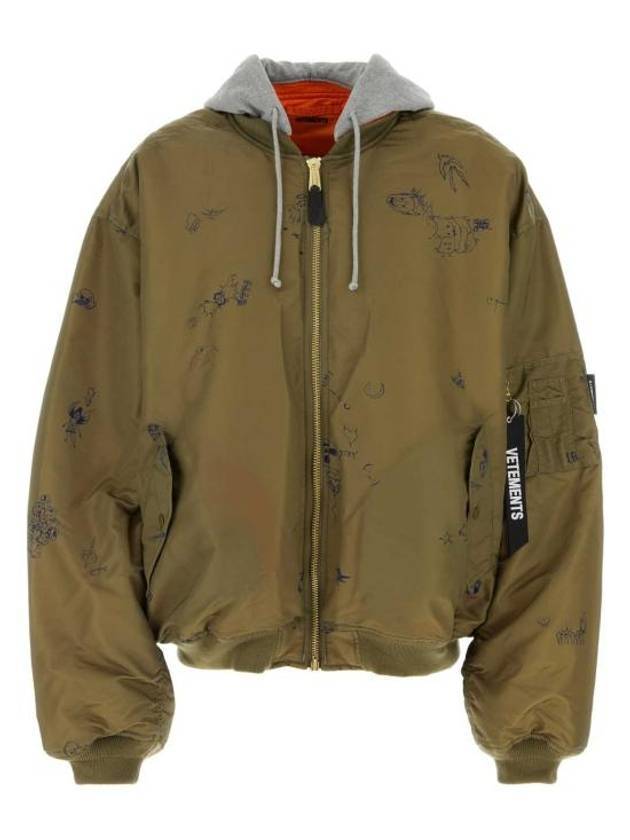 Reversible Hooded Bomber Jacket Green - VETEMENTS - BALAAN 1